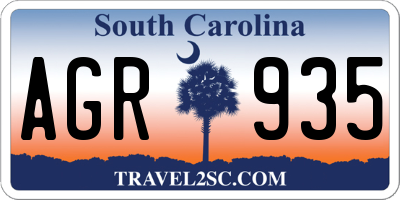 SC license plate AGR935