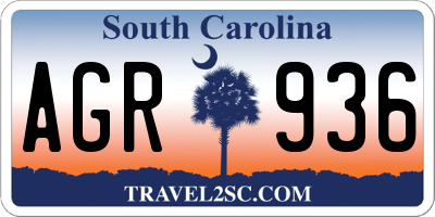 SC license plate AGR936