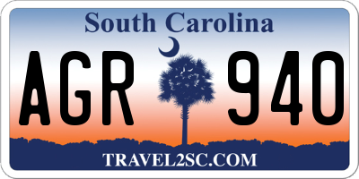 SC license plate AGR940