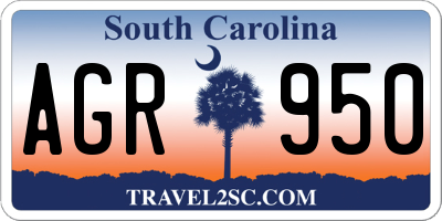 SC license plate AGR950