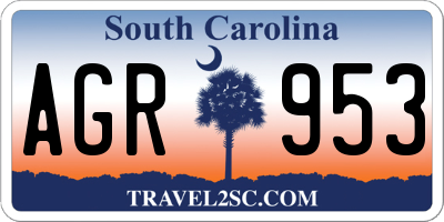 SC license plate AGR953