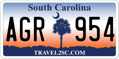 SC license plate AGR954