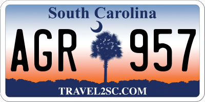SC license plate AGR957