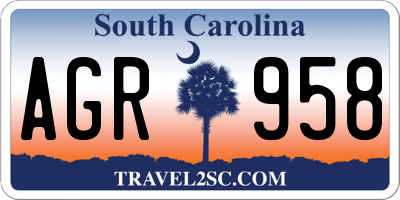 SC license plate AGR958