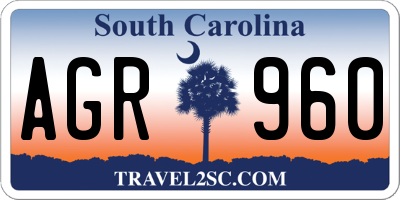 SC license plate AGR960