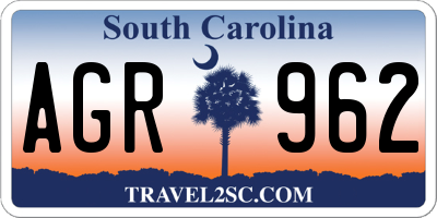 SC license plate AGR962