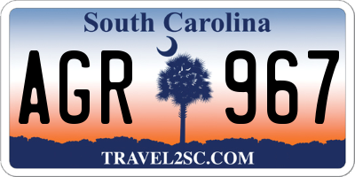 SC license plate AGR967