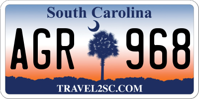 SC license plate AGR968