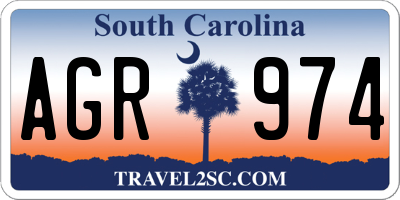 SC license plate AGR974