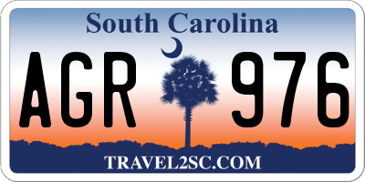 SC license plate AGR976