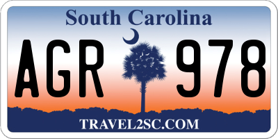 SC license plate AGR978