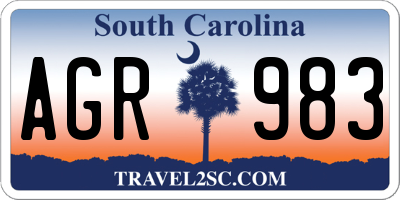 SC license plate AGR983