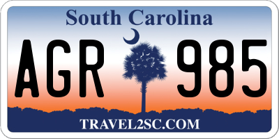 SC license plate AGR985
