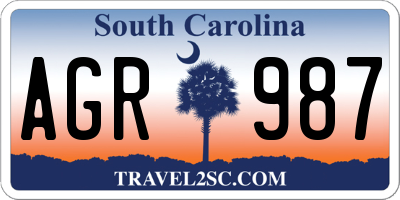 SC license plate AGR987
