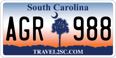 SC license plate AGR988