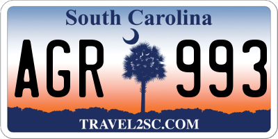 SC license plate AGR993