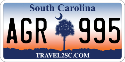 SC license plate AGR995