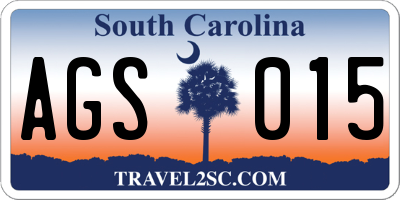 SC license plate AGS015