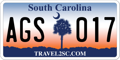 SC license plate AGS017