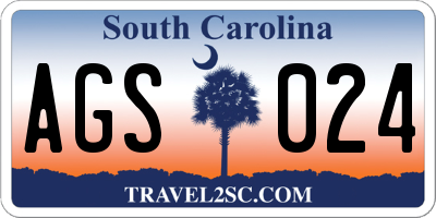 SC license plate AGS024