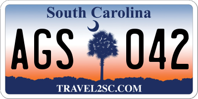 SC license plate AGS042