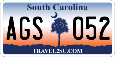 SC license plate AGS052