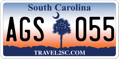 SC license plate AGS055