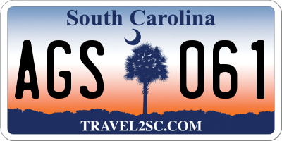 SC license plate AGS061