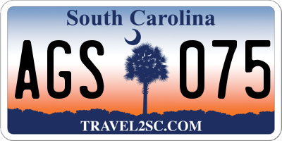 SC license plate AGS075
