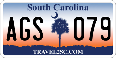 SC license plate AGS079