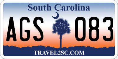SC license plate AGS083