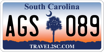 SC license plate AGS089