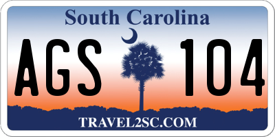 SC license plate AGS104