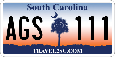 SC license plate AGS111