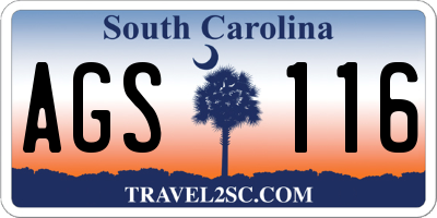 SC license plate AGS116