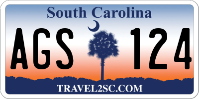 SC license plate AGS124