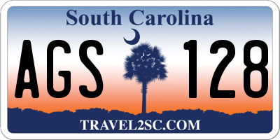 SC license plate AGS128