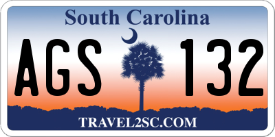 SC license plate AGS132