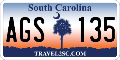 SC license plate AGS135