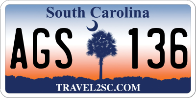 SC license plate AGS136
