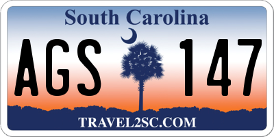SC license plate AGS147