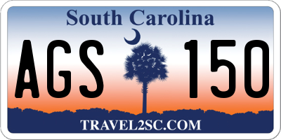 SC license plate AGS150