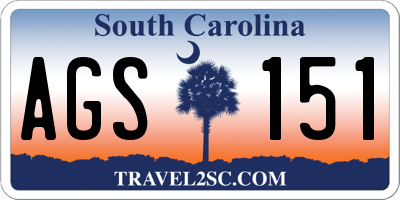 SC license plate AGS151