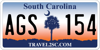 SC license plate AGS154