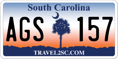 SC license plate AGS157