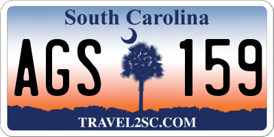 SC license plate AGS159