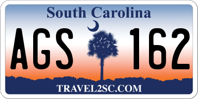 SC license plate AGS162