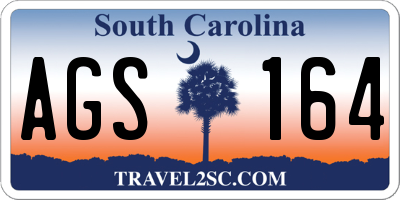 SC license plate AGS164