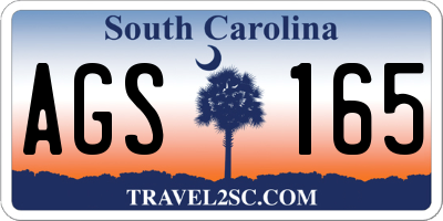 SC license plate AGS165