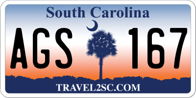 SC license plate AGS167